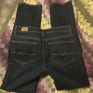 Red Engine jeans, 27 waist, medium rise, straight leg, stretch